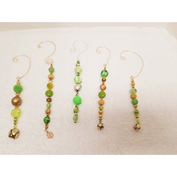 Lime green and gold Christmas icicle ornaments c19* - Picture 9 of 9